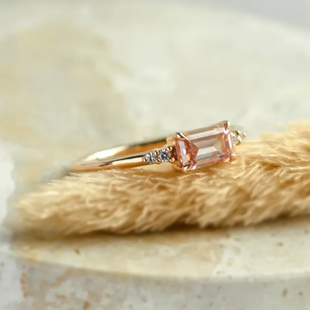 Pink lab grown and classic diamonds engagement ring ROSIE Image