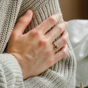 XENIA gold ring with salt and pepper diamond Thumbnail