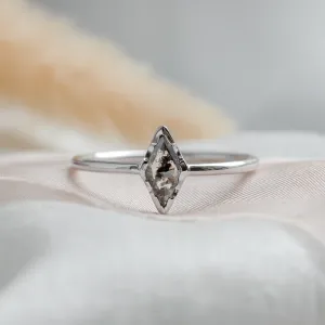 Minimalist engagement ring with salt and pepper diamond BILLY