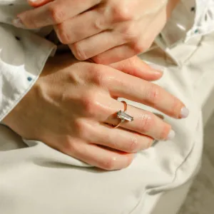 Ring with lab-grown salt and pepper diamond and classic diamonds GOTH