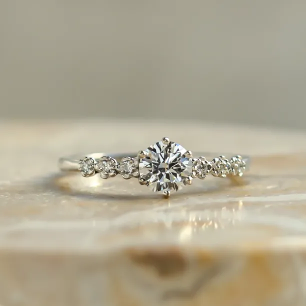 MISI gold diamond engagement ring with moissanite 0.5ct Image