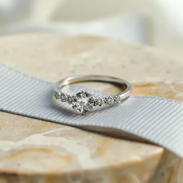 MISI gold diamond engagement ring with moissanite 0.5ct Image
