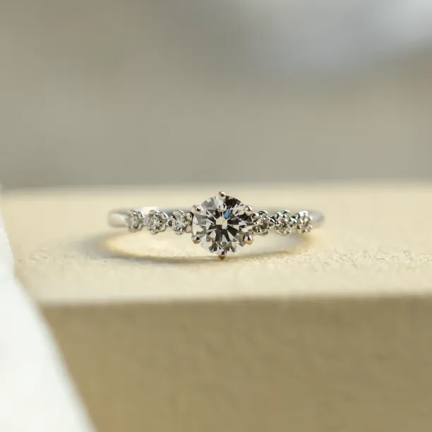 MISI gold diamond engagement ring with moissanite 0.5ct Image