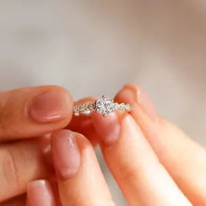 MISI gold diamond engagement ring with moissanite 0.5ct Thumbnail