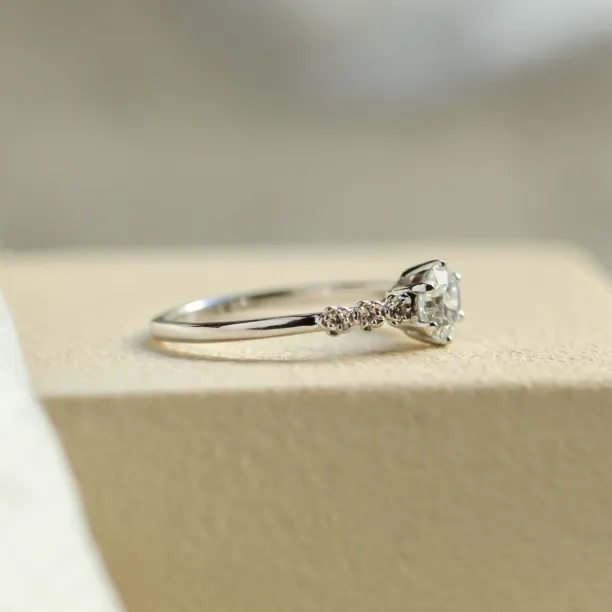 MISI gold diamond engagement ring with moissanite 0.5ct Image