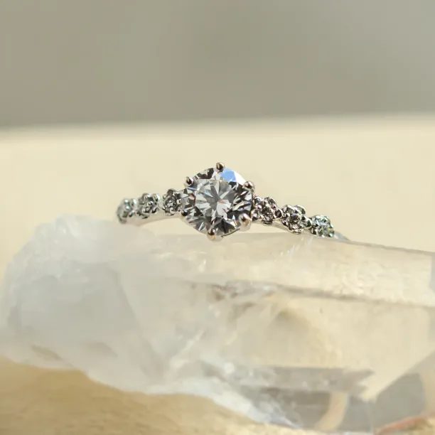 MISI gold diamond engagement ring with moissanite 0.5ct Image