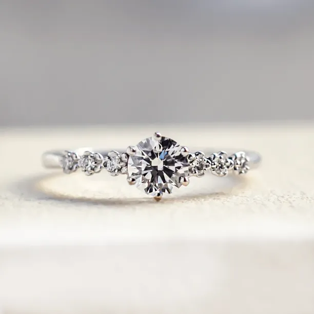 MISI gold diamond engagement ring with moissanite 0.5ct Image