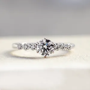 MISI gold diamond engagement ring with moissanite 0.5ct