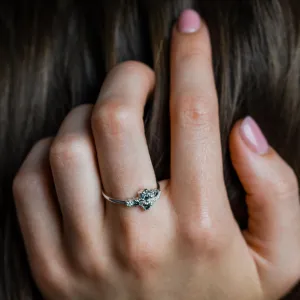 Unusual cluster ring with salt'n'pepper diamonds GEMBA Thumbnail