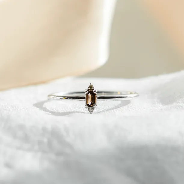 Gold ring with brown diamond KRISTEN Image