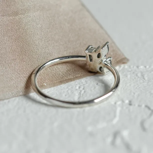 Unusual cluster ring with salt and pepper diamonds TASSIA Image