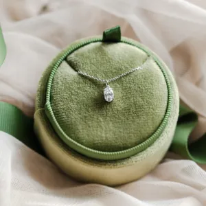 Gold pendant with oval lab created diamond VIV Thumbnail