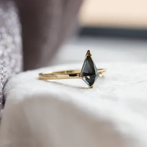 Gold ring with London blue topaz in kite shape KINGSTONE Thumbnail