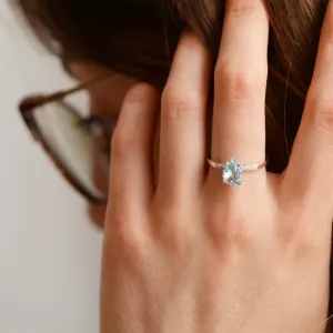 Engagement ring with blue topaz and diamonds SOFIA Thumbnail