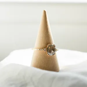 Gold ring with salt and pepper diamond AGNES Thumbnail