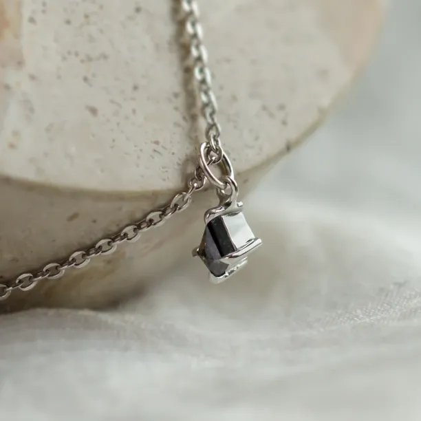 Minimalist pendant with kite salt and pepper diamond ARI Image