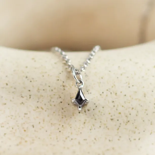 Minimalist pendant with kite salt and pepper diamond ARI Image