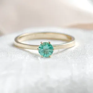 Gold engagement ring with emerald JADE
