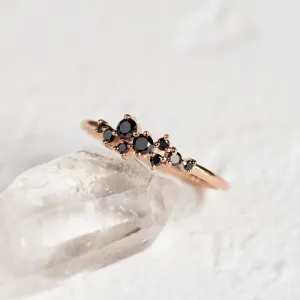 Gold ring with black diamonds CLARA Thumbnail
