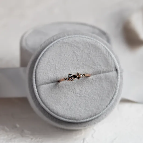 Gold ring with black diamonds CLARA Image