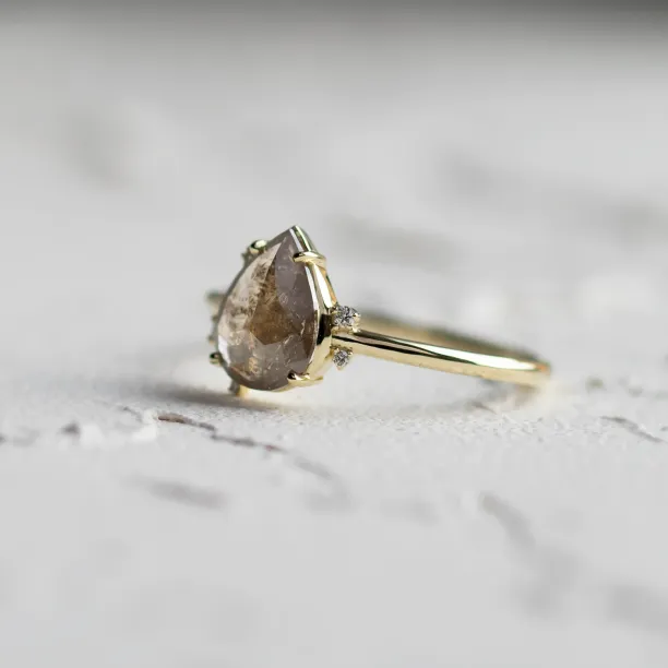 Salt and pepper diamond cluster ring SELMA Image