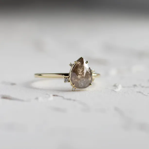 Salt and pepper diamond cluster ring SELMA Image