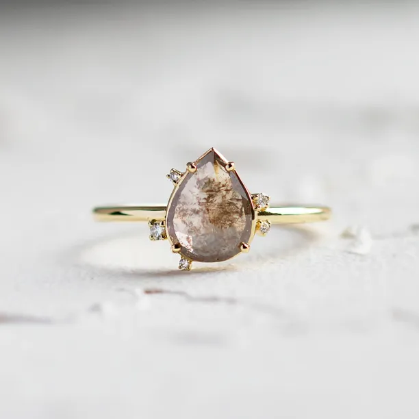 Salt and pepper diamond cluster ring SELMA Image