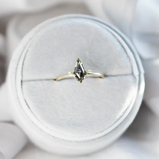 Salt and pepper diamond engagement ring MEG Image