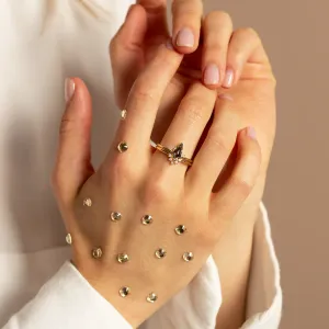 Set of three gold rings with classic and salt and pepper diamonds DIVINE Thumbnail