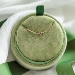 Minimalist bracelet with bezel salt and pepper diamond SANDY Thumbnail