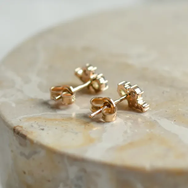 Gold cluster earrings with salt and pepper diamonds CALLA Image