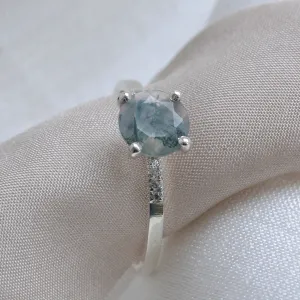 Engagement ring with moss agate and diamonds FIADH