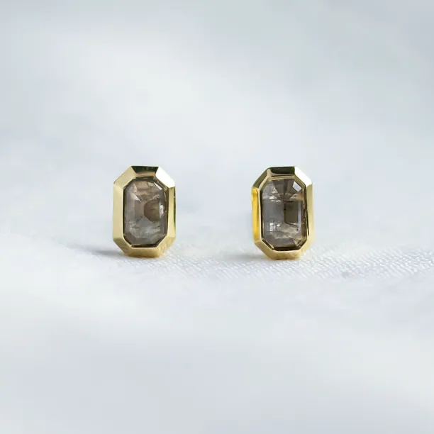 Salt and pepper diamond stud earrings NYLA Image