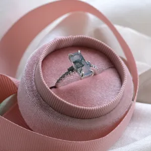 Elegant ring with moss agate and diamonds CARA Thumbnail