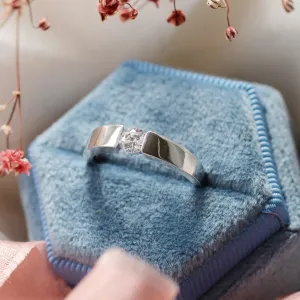 Engagement ring with lab-grown diamond in tension setting MOVIKO Thumbnail
