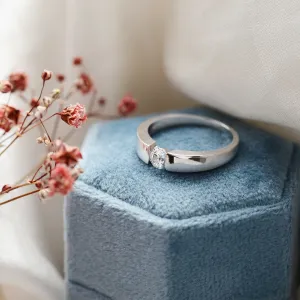 Engagement ring with lab-grown diamond in tension setting MOVIKO Thumbnail