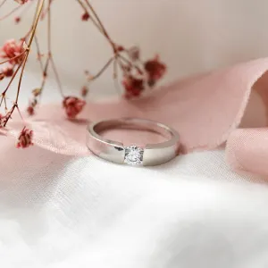 Engagement ring with lab-grown diamond in tension setting MOVIKO Thumbnail