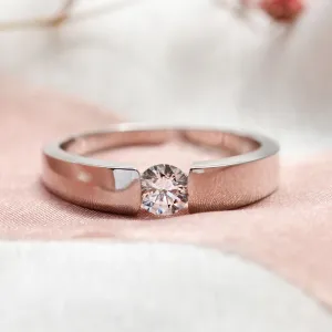 Engagement ring with lab-grown diamond in tension setting MOVIKO