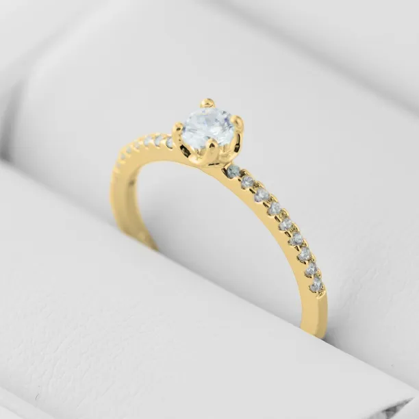 Gold engagement ring with lab created diamonds KATIA Image