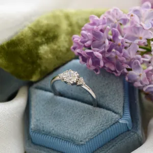 Gold engagement ring with synthetic diamonds MONICA Thumbnail