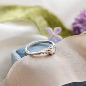 Gold engagement ring with synthetic diamonds MONICA Thumbnail