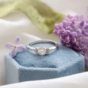 Gold engagement ring with synthetic diamonds MONICA Thumbnail