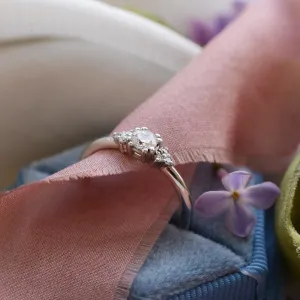 Gold engagement ring with synthetic diamonds MONICA Thumbnail