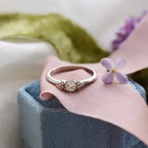 Gold engagement ring with synthetic diamonds MONICA Thumbnail
