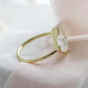 Gold ring with kite moonstone RACQUET Thumbnail
