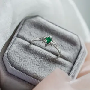 Gold emerald ring with diamonds ELA Thumbnail
