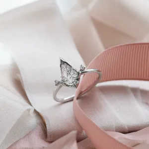 Minimalist ring with rutil quartz and diamonds KIRA Thumbnail