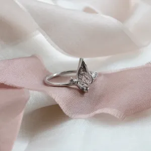 Minimalist ring with rutil quartz and diamonds KIRA Thumbnail