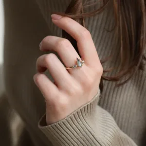 Engagement ring with kite salt and pepper diamonds QUEST Thumbnail