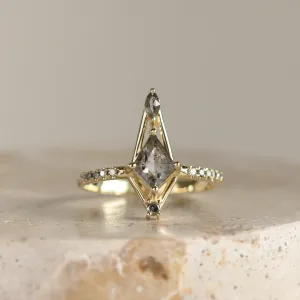Extravagant ring with salt and pepper diamonds SANIA Thumbnail